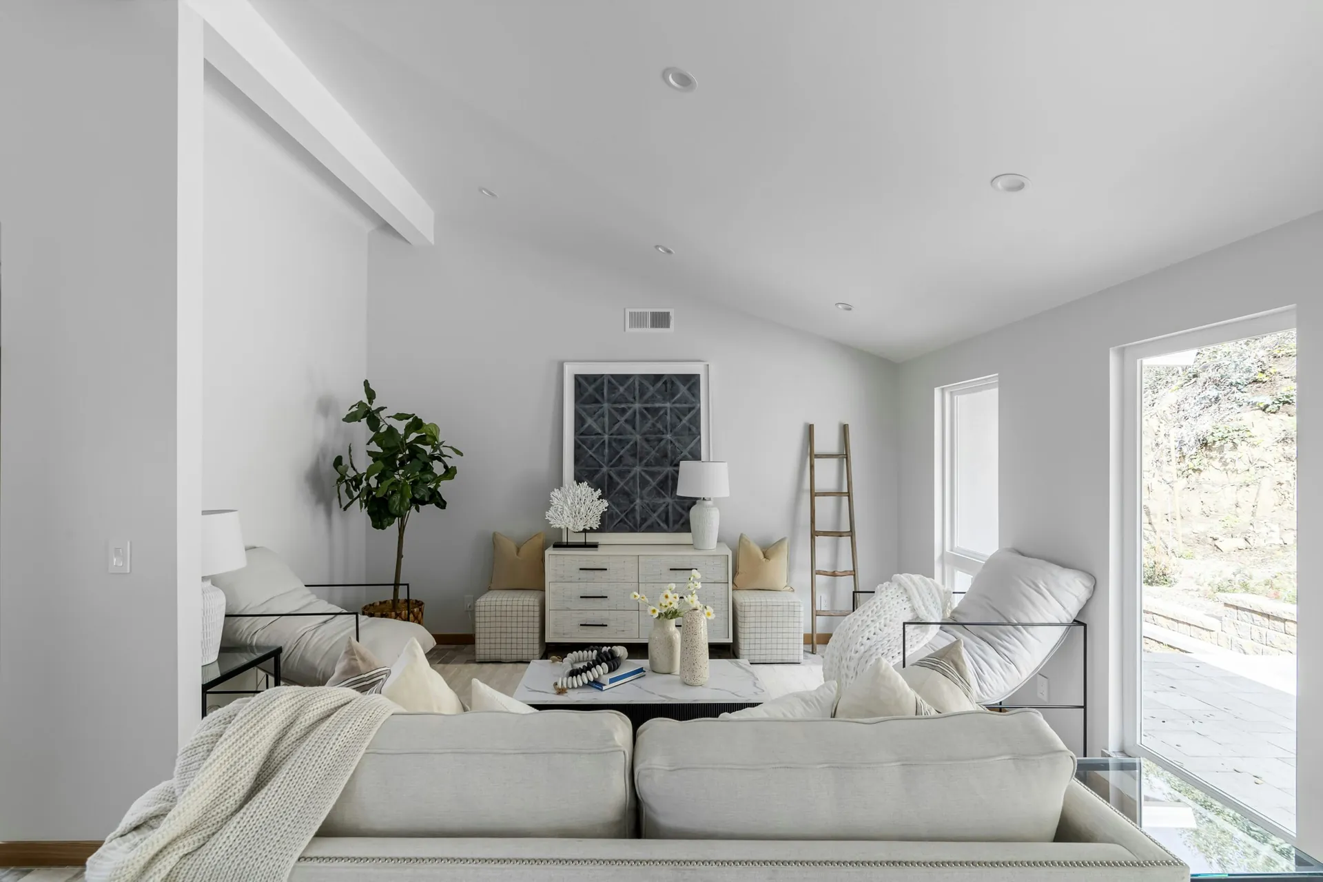 Bright, modern living room interior
