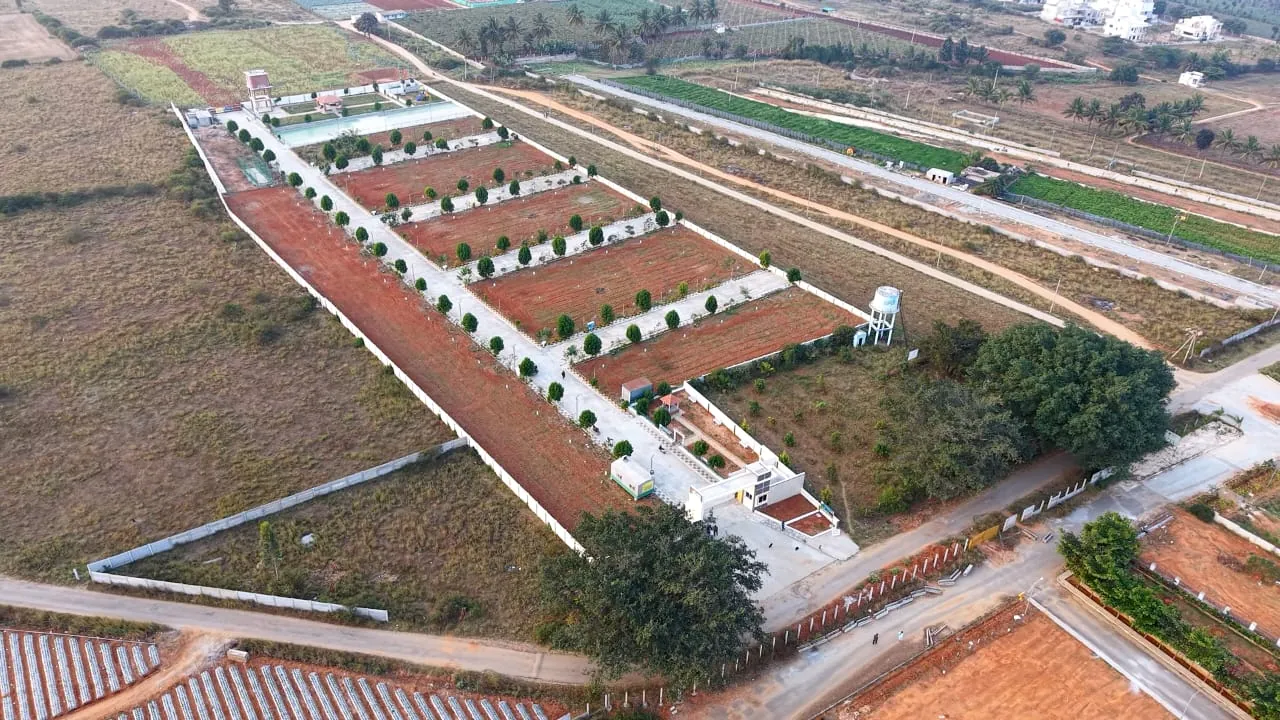 Aerial view of the Manana Ashraya layout
