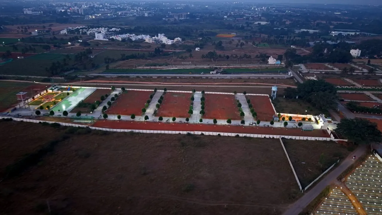 Aerial view of the layout and surroundings