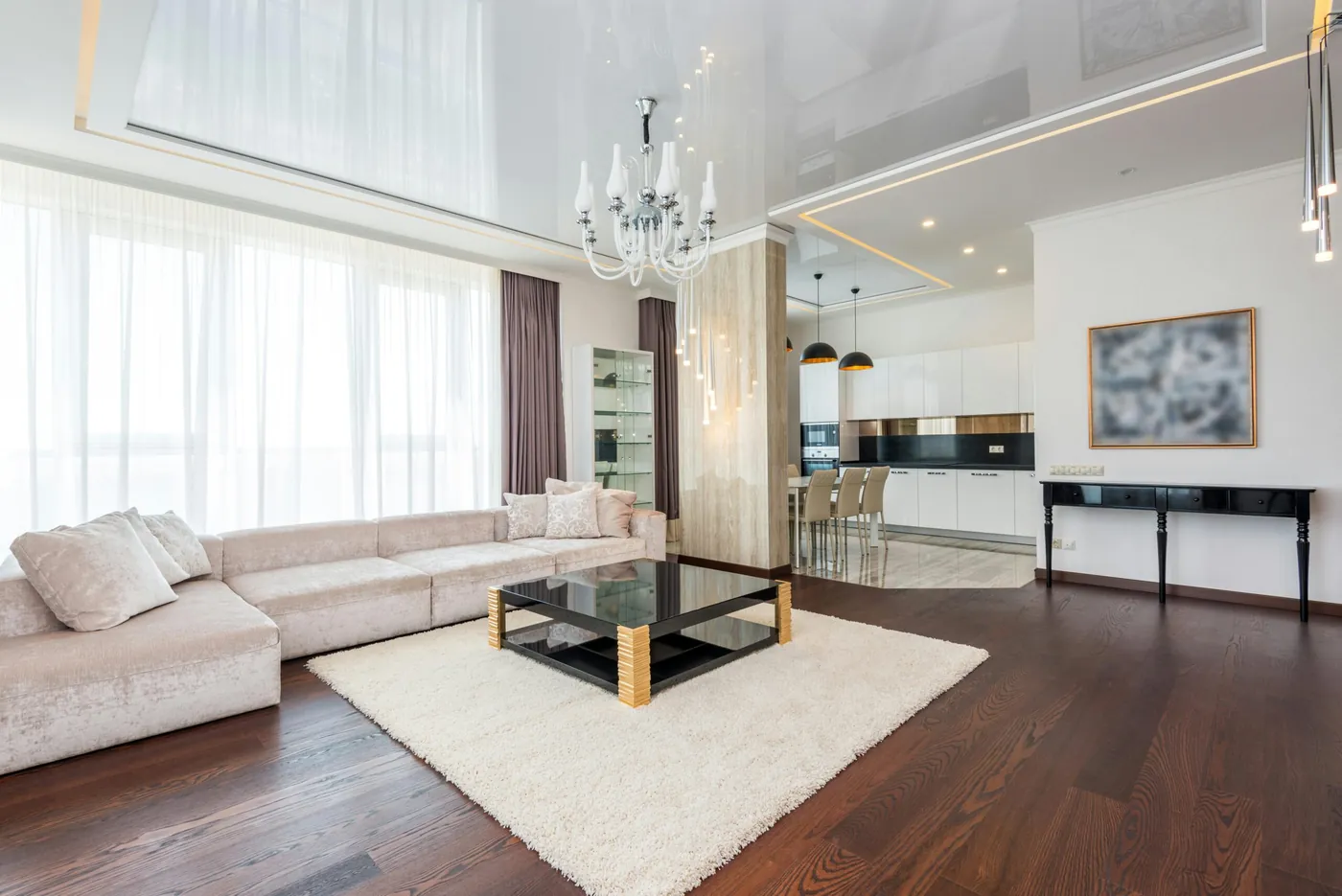 Spacious living room interior